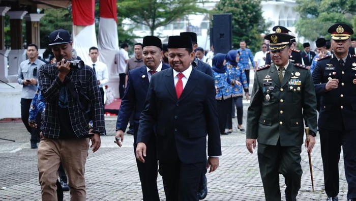 Bupati Sumedang Dony Ahmad Munir saat menghadiri Upacara Peringatan Hari Kesaktian Pancasila.