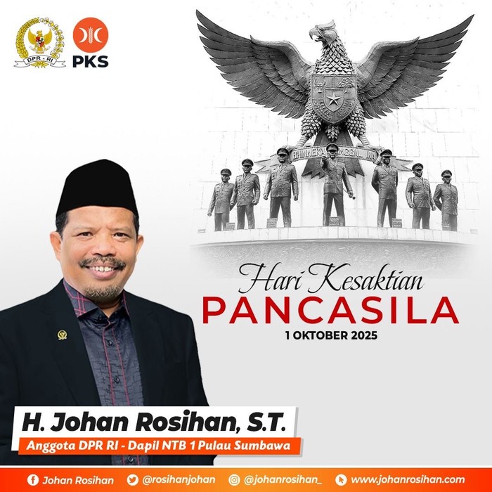 Johan Rosihan Tegaskan Hari Kesaktian Pancasila Bukan Sekadar Serimonial