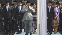 Upacara berlangsung khidmat dengan dihadiri jajaran pejabat tinggi negara, perwakilan TNI-Polri, serta berbagai elemen masyarakat. ANTARA FOTO/Hafidz Mubarak A