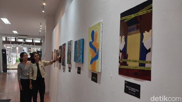 Pameran Tragedi Kanjuruhan di Universitas Brawijaya Malang.