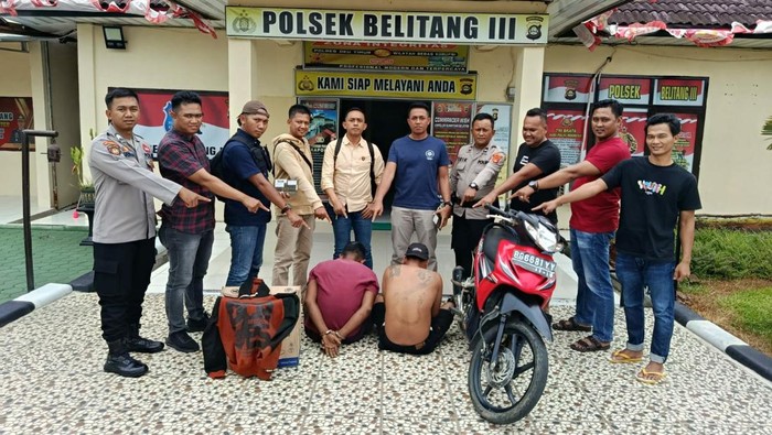 Pencuri motor lintas desa di OKU Timur saat diamankan polisi