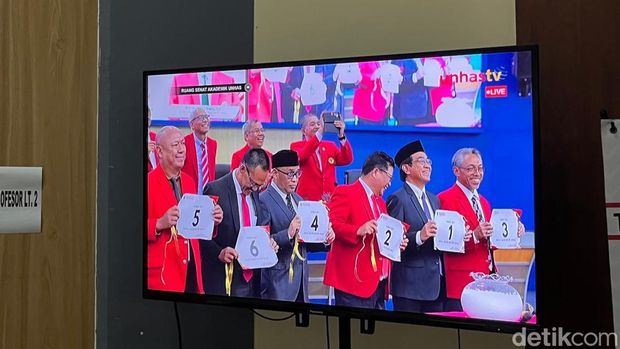 Penetapan nomor urut 6 bacalon Rektor Unhas Periode 2026-2030.