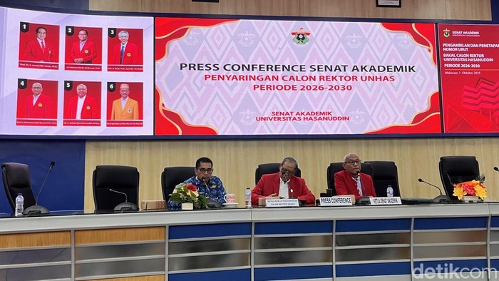 Senat Akademik Unhas menggelar rapat penjaringan bacalon Rektor Unhas Periode 2026-2030.