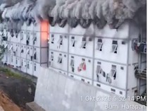 Momen Hunian Pekerja IKN Terbakar, Asap Hitam Membubung