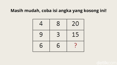 Berani Buktiin Punya Otak Encer? Coba Jawab Soal Matematika Ini dalam 5 Detik!