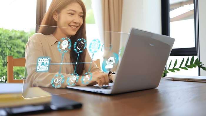 Ilustrasi dunia digital atau AI