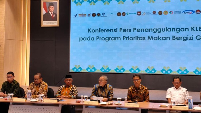 Konferensi pers di Kemenkes soal MBG (Kurniawan/detikcom)