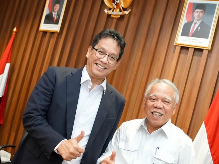 Purbaya Yudhi Sadewa bertemu Basuki Hadimuljono