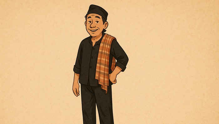 Ilustrasi Si Kabayan (dibuat dengan AI)