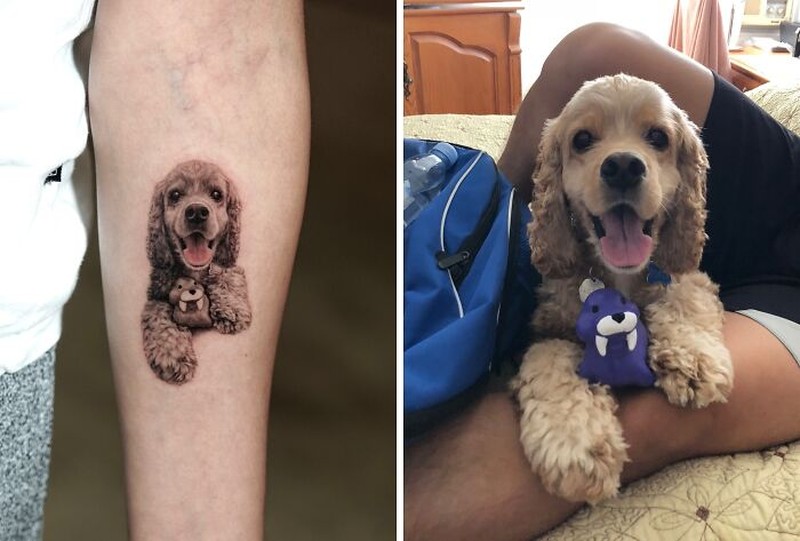 Seniman tato Yeono memiliki kemampuan yang luar biasa untuk urusan hyper-realistic tato hewan peliharaan. Berikut ini beberapa contohnya.