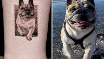 Senyuman anjing ini berhasil dieksekusi dengan baik. Foto: tattooist_yeono via Bored Panda