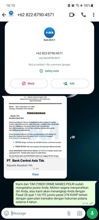 Chat WhatApp Penipuan Online