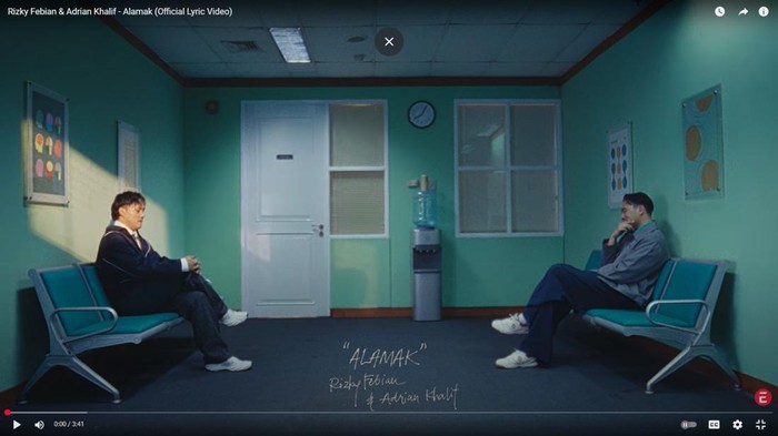 Tangkapan layar video music Lagu Alamak Rizky Febian feat Adrian Khalif