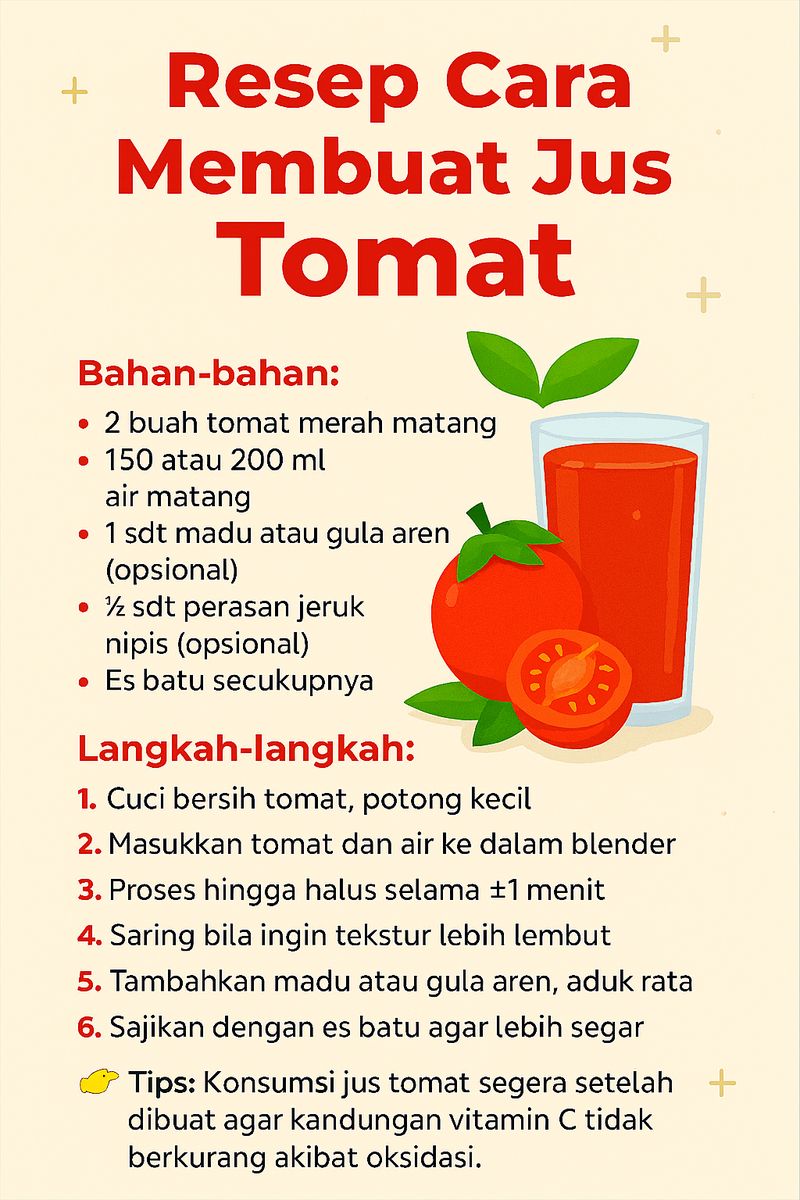 Resep Cara Membuat Jus Tomat