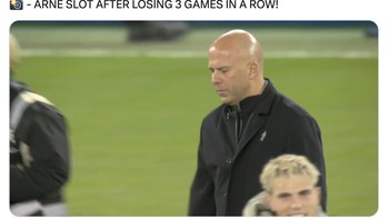 Ekspresi Slot menelan 3 kali kekalahan berurutan. Foto: X.com