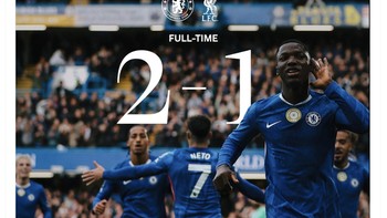 Chelsea merayakan kemenangan mereka. Foto: X.com