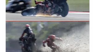Marc Marquez Crash di Mandalika, Netizen: Kutukan Belum Berakhir
