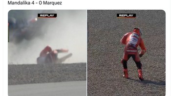 Sudah 4 kali berlaga di Mandalika, Marquez belum mampu menaklukkannya. Foto: X.com