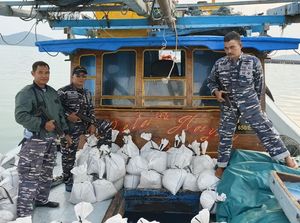 7 Ton Pasir yang Digagalkan Lanan Babel Hendak Diselundupkan ke Luar Negeri