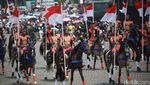 Semangat Pasukan Nonmiliter Warnai Defile HUT TNI ke-80 di Monas