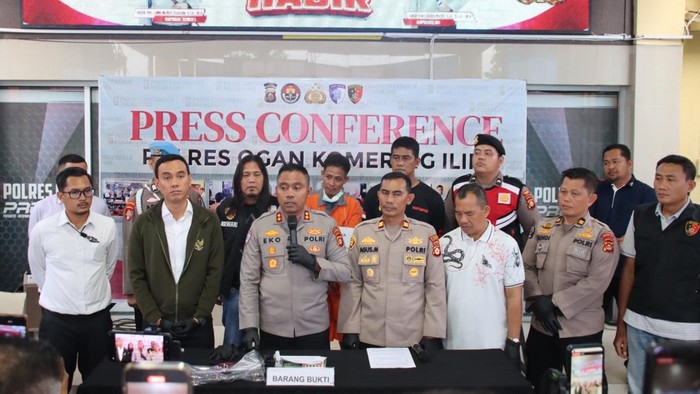 Kapolres OKI AKBP Eko Rubiyanto saat merilis kasus penembakan di OKI.