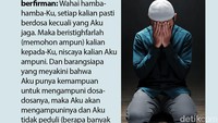 Istighfar merupakan amalan yang sederhana tapi sangat mulia dalam Islam. Istighfar secara bahasa berarti meminta ampun kepada Allah SWT. Istigfar jadi bentuk pengakuan kelemahan diri seorang hamba di hadapan Allah SWT. (tim detikHikmah)