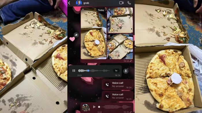 Kurir pizza hina pelanggan