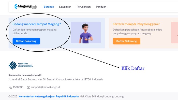 Link Daftar Magang Kemnaker 2025