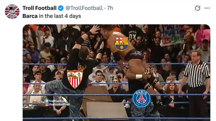 Meme Barcelona Dihajar Sevilla, Jadi Sahabatnya Liverpool