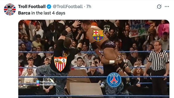 Meme Barcelona Dihajar Sevilla, Jadi Sahabatnya Liverpool
