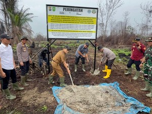 30 Ha Lahan Bekas Karhutla di Inhil Dipasang Plang Larangan Aktivitas