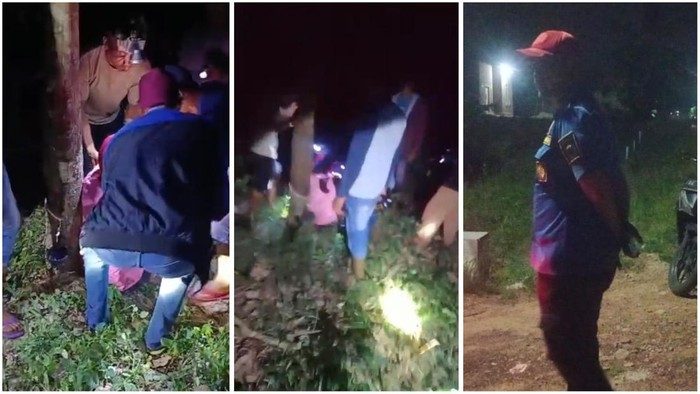Tangkap layar warga dan petugas damkar temukan orang yang dilaporkan hilang