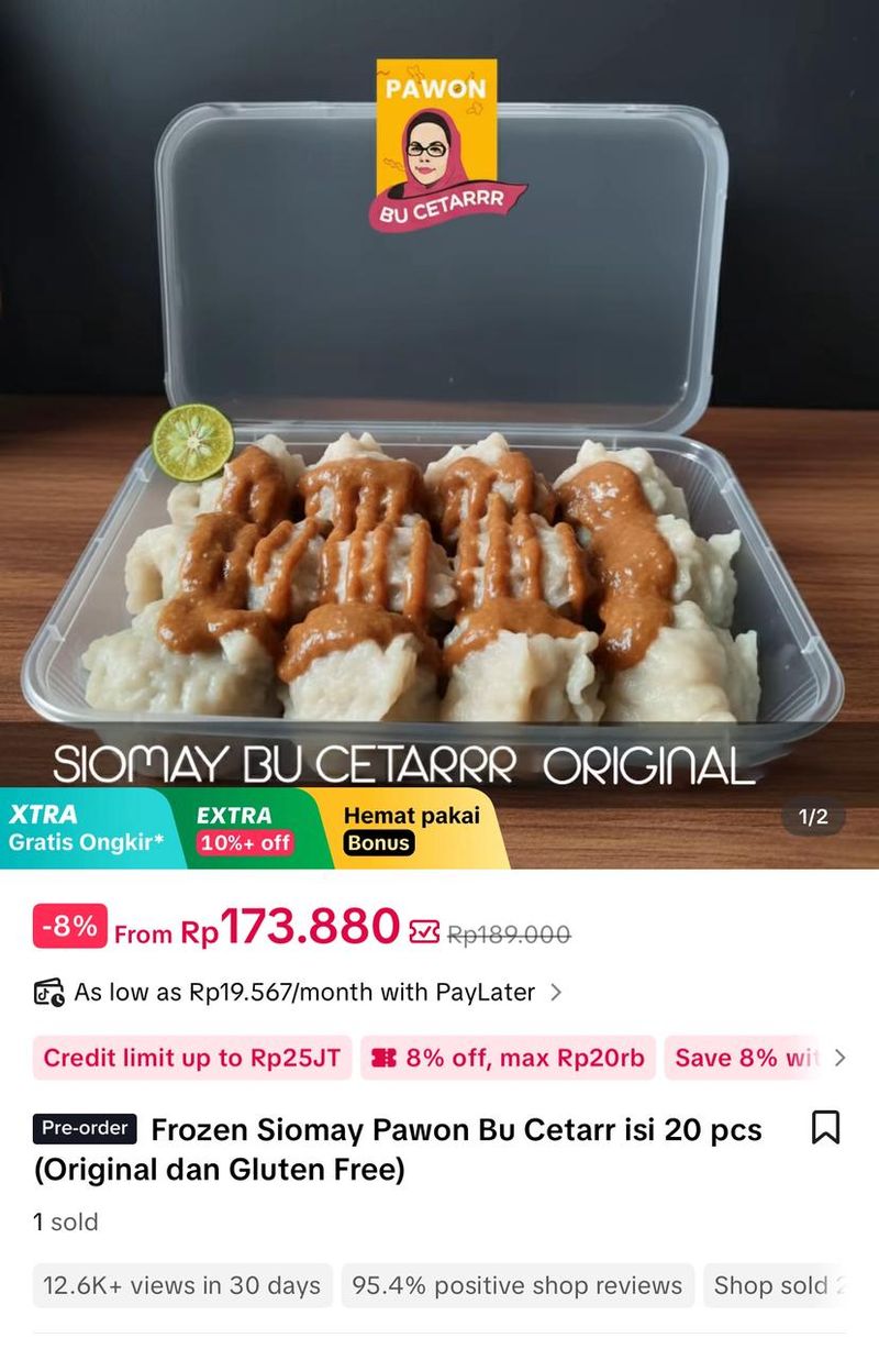 Foto siomay terbaru yang ditawarkan oleh Pawon Bu Cetarrr.