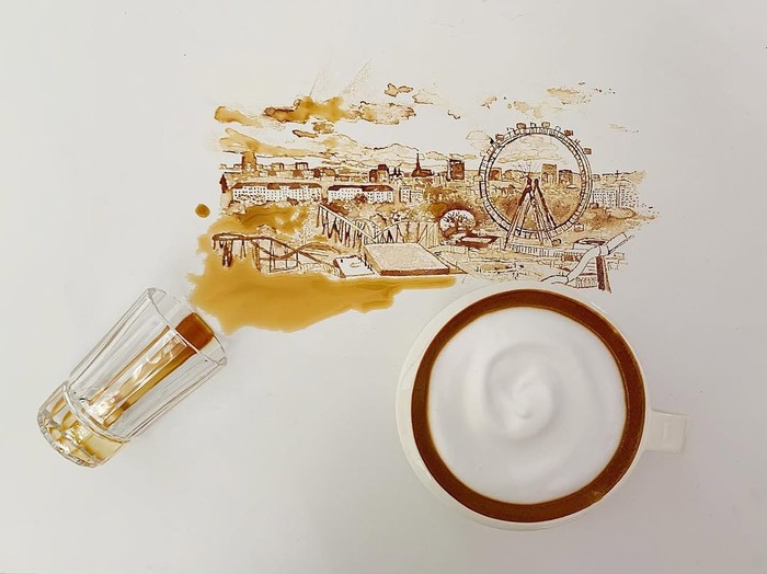 lukisan kopi keren karya Guilia Bernardelli