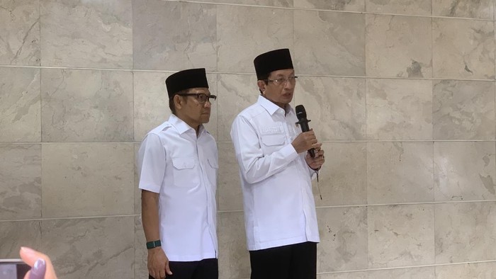 Menko PM Muhaimin Iskandar dan Menag Nasaruddin Umar (Taufiq/detikcom)