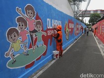 Mural Kampanye Hidup Sehat Warnai Gang di Pancoran Jaksel