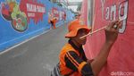 Mural Kampanye Hidup Sehat Warnai Gang di Pancoran Jaksel