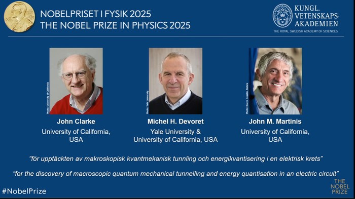 Sosok 3 ilmuwan penerima hadiah Nobel Fisika 2025.
