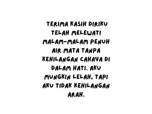 Ucapan Terima Kasih untuk Diri Sendiri