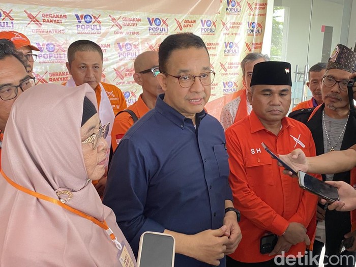 Anies Baswedan di Hotel UTC Semarang, Kelurahan Petompon, Kecamatan Gajahmungkur, Rabu (8/10/2025).