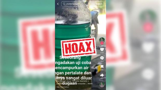 Hoax BBM Pertalite dicampur etanol. (Tangkapan Layar Sosial media)
