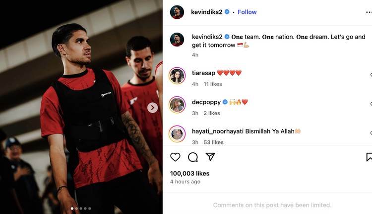 IG pemain timnas