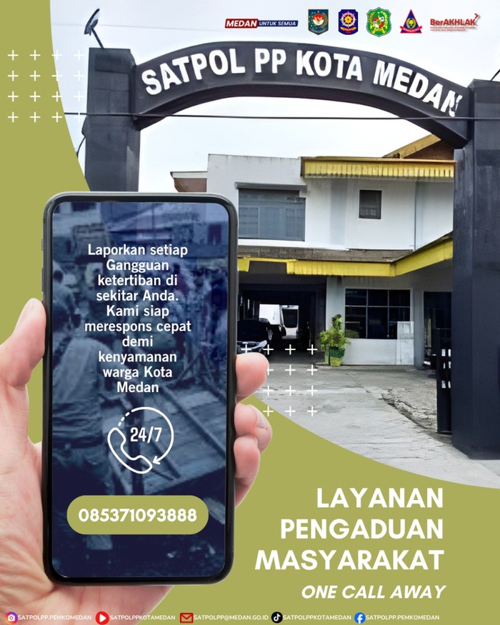 Layanan pengaduan masyarakat terkait gangguan Trantibum di Medan (Dok. Satpol PP Medan)