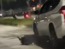 Video: Viral Pajero Seret Motor Hingga Keluar Percikan Api di Tangerang