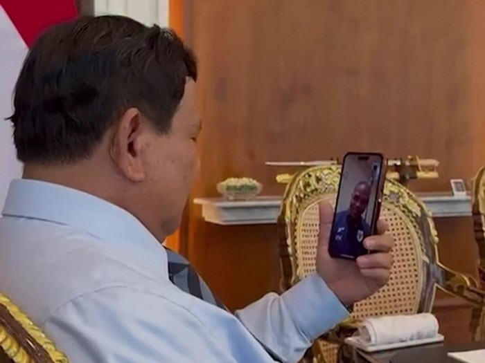Prabowo video call pemain Timnas Indonesia jelang pertandingan ronde 4 kualifikasi Piala Dunia (dok.tangkapan layar Instagram Sekretariat Kabinet)