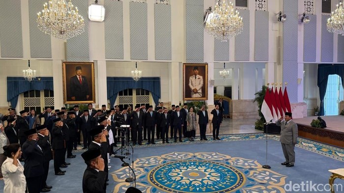 Presiden Prabowo melantik pejabat baru hari ini. (Eva/detikcom)