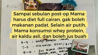 Ini menu yang bisa dikonsumsi oleh ibunda Tasya Kamila. Sampai sebulan setelah operasi ibunda harus diet full cairan. Gak boleh makanan padat. Selain air putih, Mama konsumsi whey protein, air kaldu asli, dan boleh jus buah, jelasnya. Foto: Instagram @tasyakamila