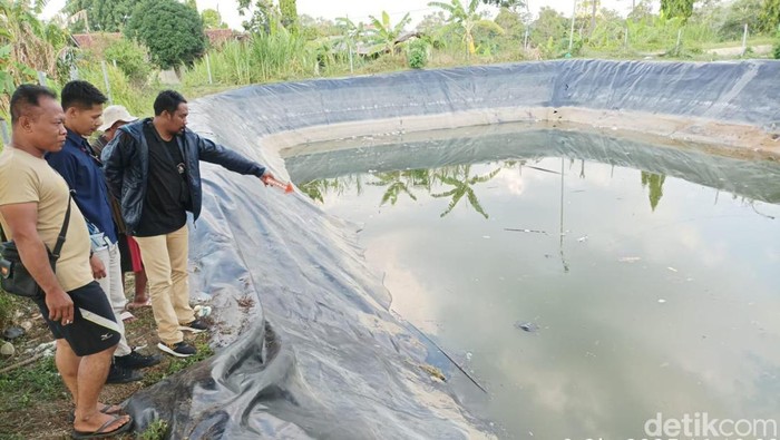 Embung Penampungan Air Hujan (PAH) Dusun Krajan III, Kecamatan Bancak, Kabupaten Semarang tempat AA (8) tewas tenggelam, Kamis (9/10/2025).