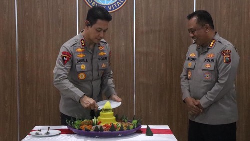 Kapolda Bali Irjen Daniel Adityajaya menggelar syukuran atas rampungnya kantor baru Ditpamobvit Polda Bali pada Kamis (9/10/2025). (Foto: Dok. Polda Bali)