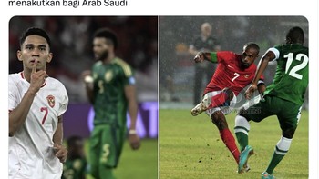 Akun ini menyoroti bahwa pemain nomor 7 seperti Marselino kerap menjadi momok bagi Arab Saudi, tapi tidak dipasang. Foto: X.com